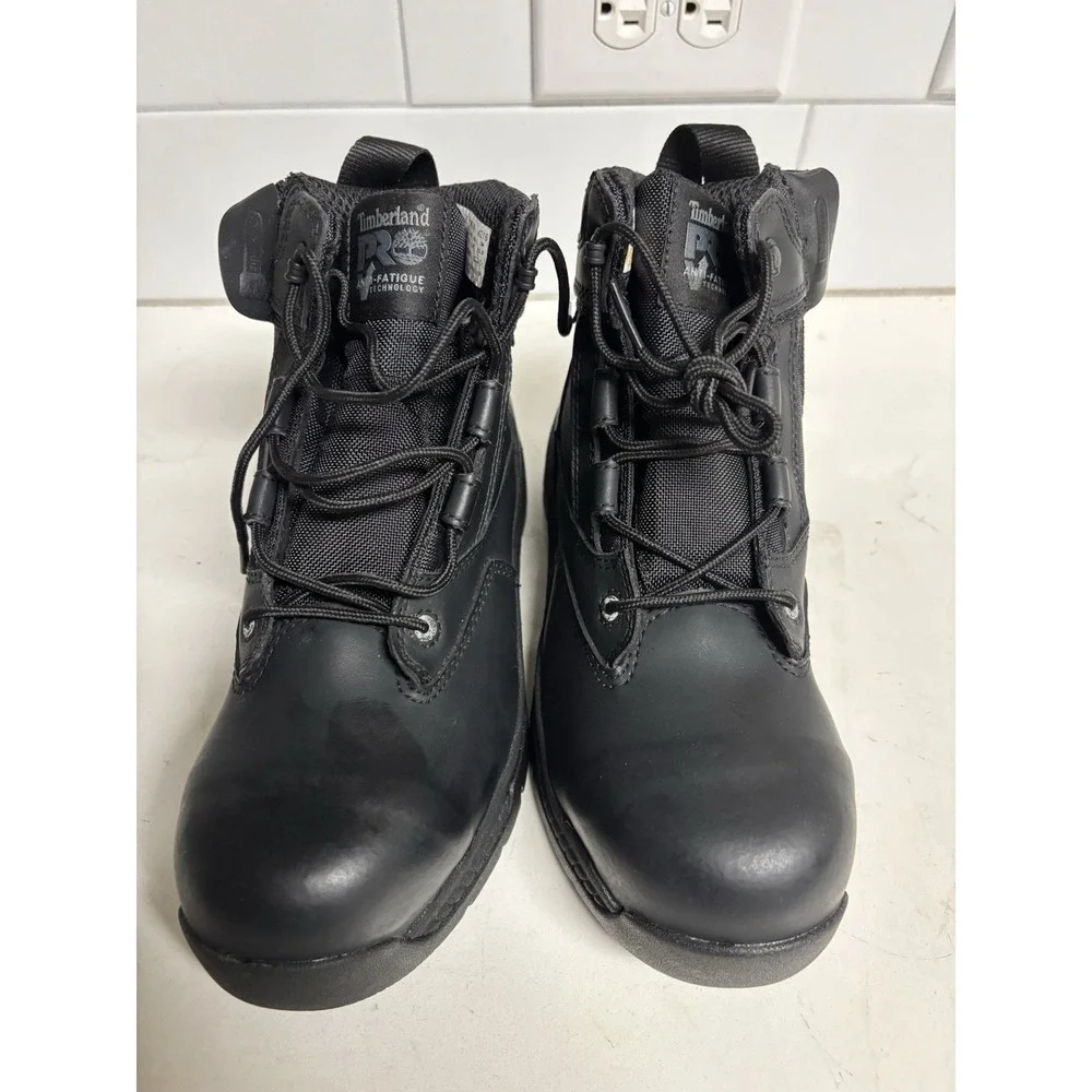 Men's Timberland PRO 379 Waterproof Leather Boots Zip Anti Fatigue Soft Toe 4.5W